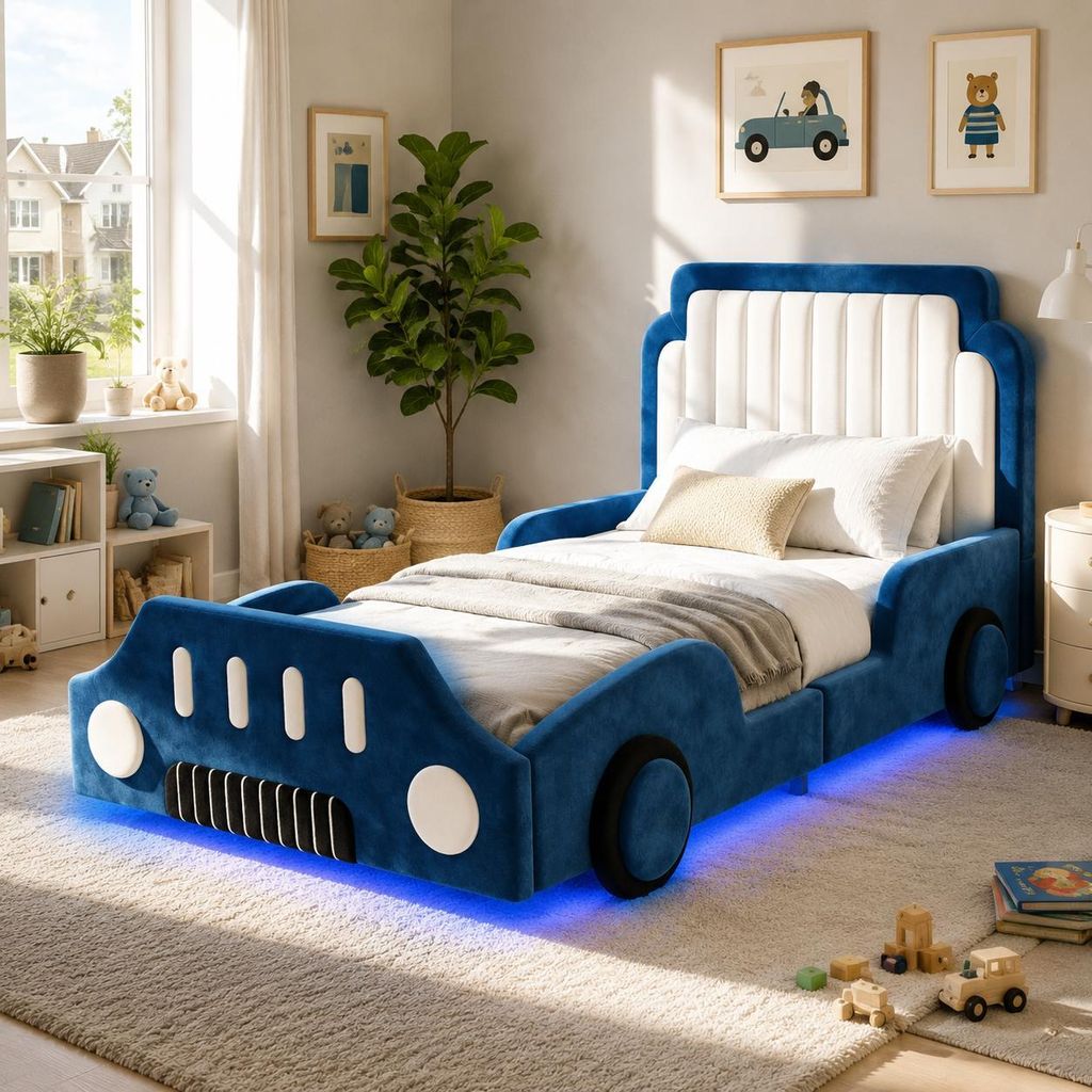 Dětská postel okwish 90x200 cm s LED osvětlením a Obrázek produktu 