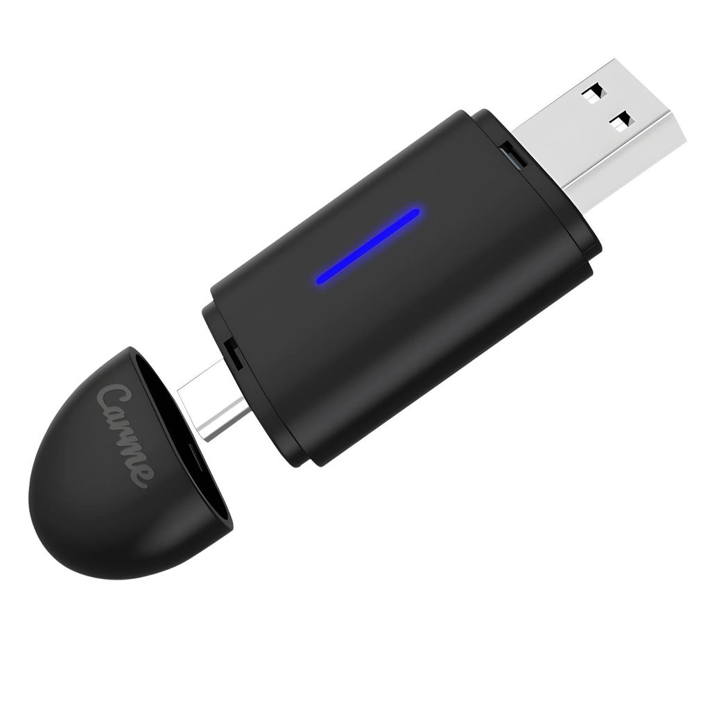 CarMe Mini 2-in-1 Car Adapter, Wireless CarPlay Adapter, Wireless Android Auto Adapter, Kabelloses CarPlay & Android Auto, Schwarz
