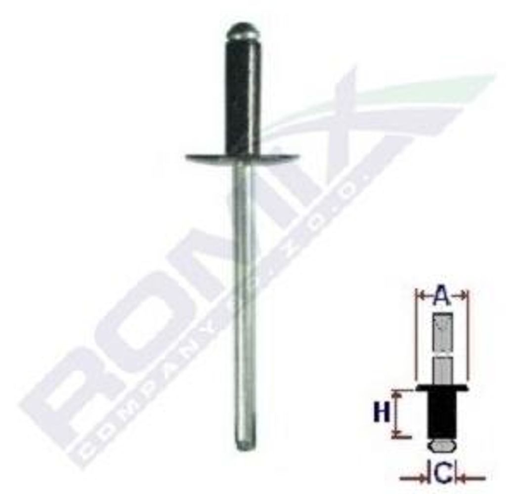 10x ROMIX Blindniet 57051 für VW GOLF II (19E, 1G1) 3,9mm Aluminium
