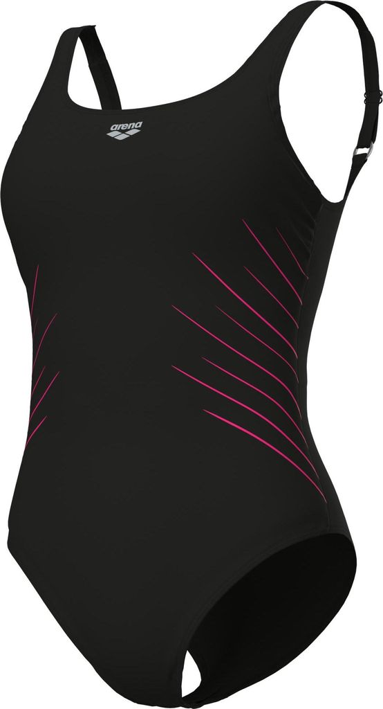 Arena SWIMSUIT ISA SQUARED BACK BLACK-FAIRY ROSE 46