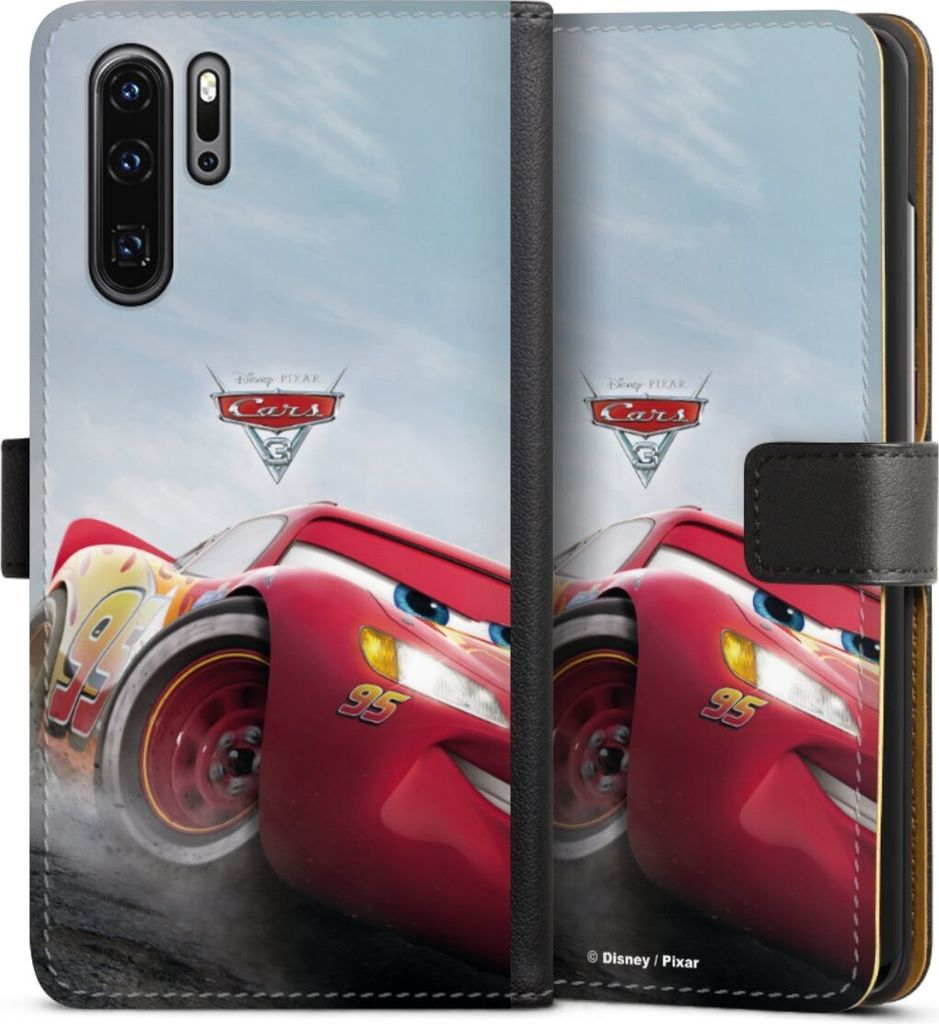 DeinDesign Klapphülle für Huawei P30 Pro Handytasche Lederhülle Tasche Cars Lightning Mcqueen 95 Offizielles Lizenzprodukt