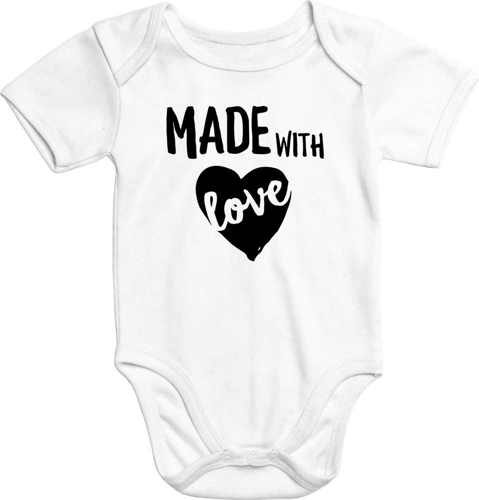 Baby-Body Made with Love Herz kurzarm Baumwolle Aufdruck Moonworks 12-18 Monate