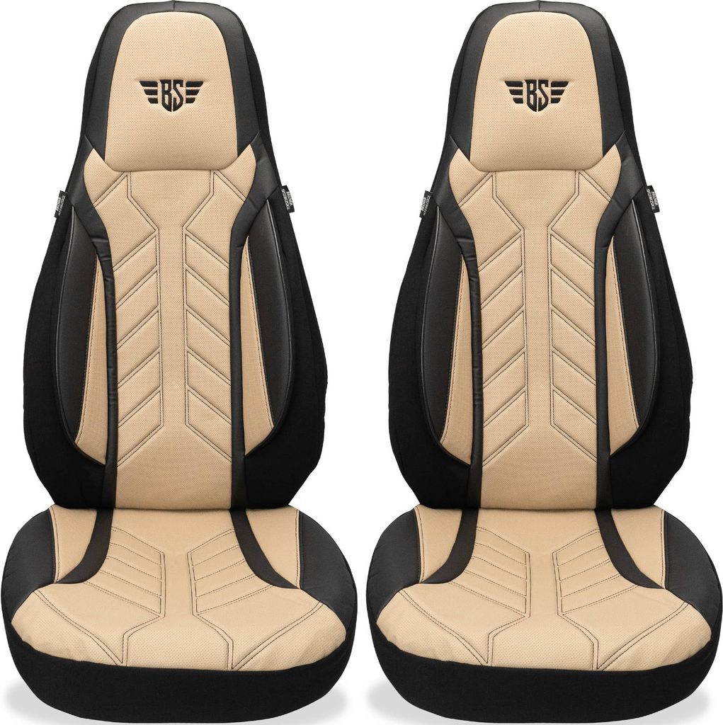Seat Leon 1 1M Bj 1999-05 kompatible Schonbezüge in Schwarz/Beige DPL507