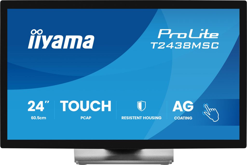 iiyama ProLite T2438MSC-B2 - LED-Monitor - 61 cm (24") (23.8" sichtbar) - Touchscreen - 1920 x 1080 Full HD (1080p) @ 120 Hz - IPS - 600 cd/m² - 1...