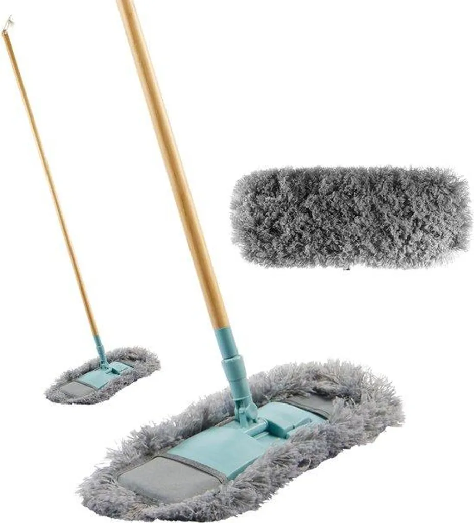 Balai lave-sol articulé pour parquet et carrelage - Finition Gris-bleu