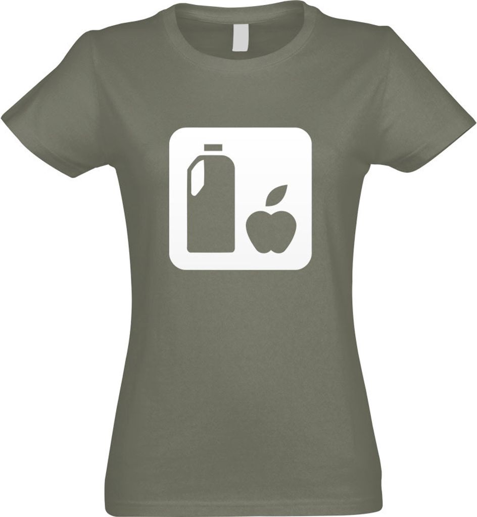 Kiwistar - T-Shirt tailliert - Damen - Olive - Lebensmittel Nahrung Piktogramme - mit Motiv Bedruckt - Funshirt Design - Sport - Freizeit - Damen - XL