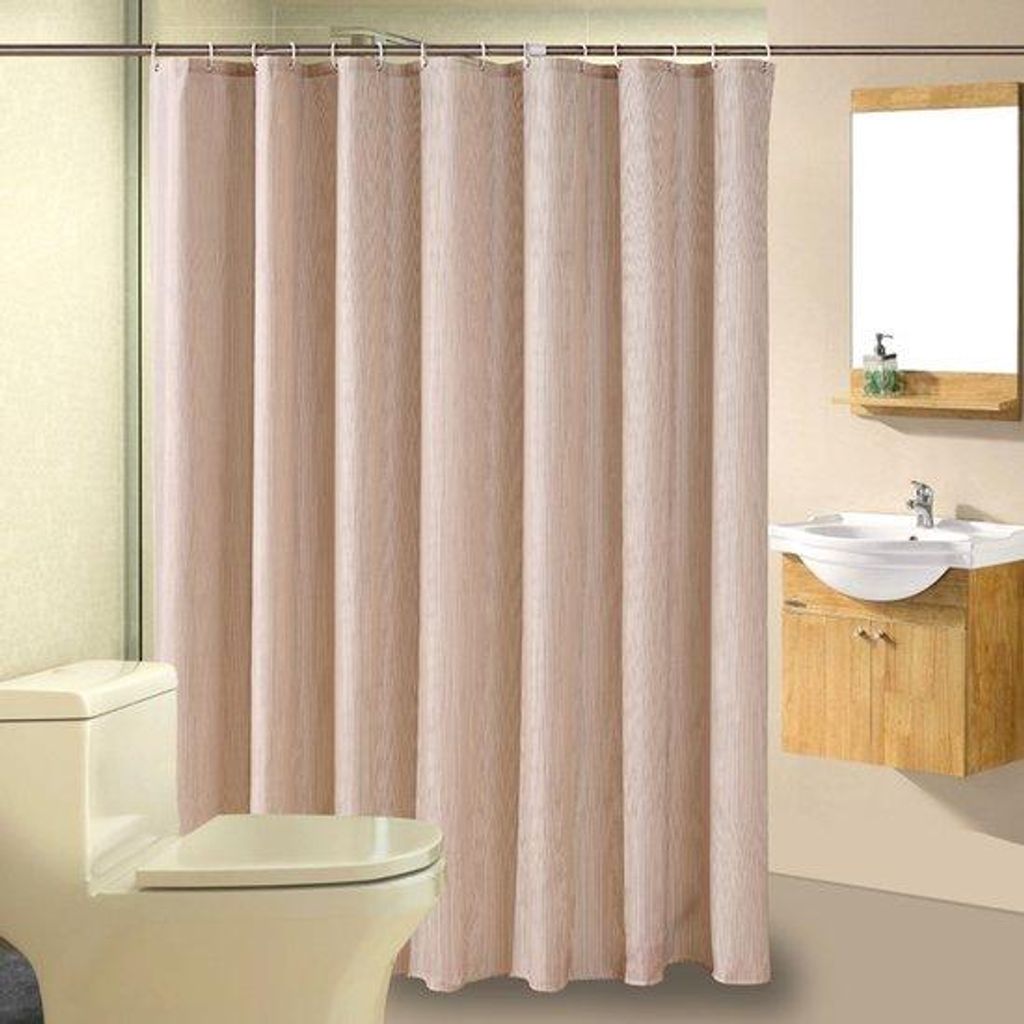 Duschvorhang, 200 x 180 cm, braun, wasserdicht, polyester, waschbar, schnell trocknend.