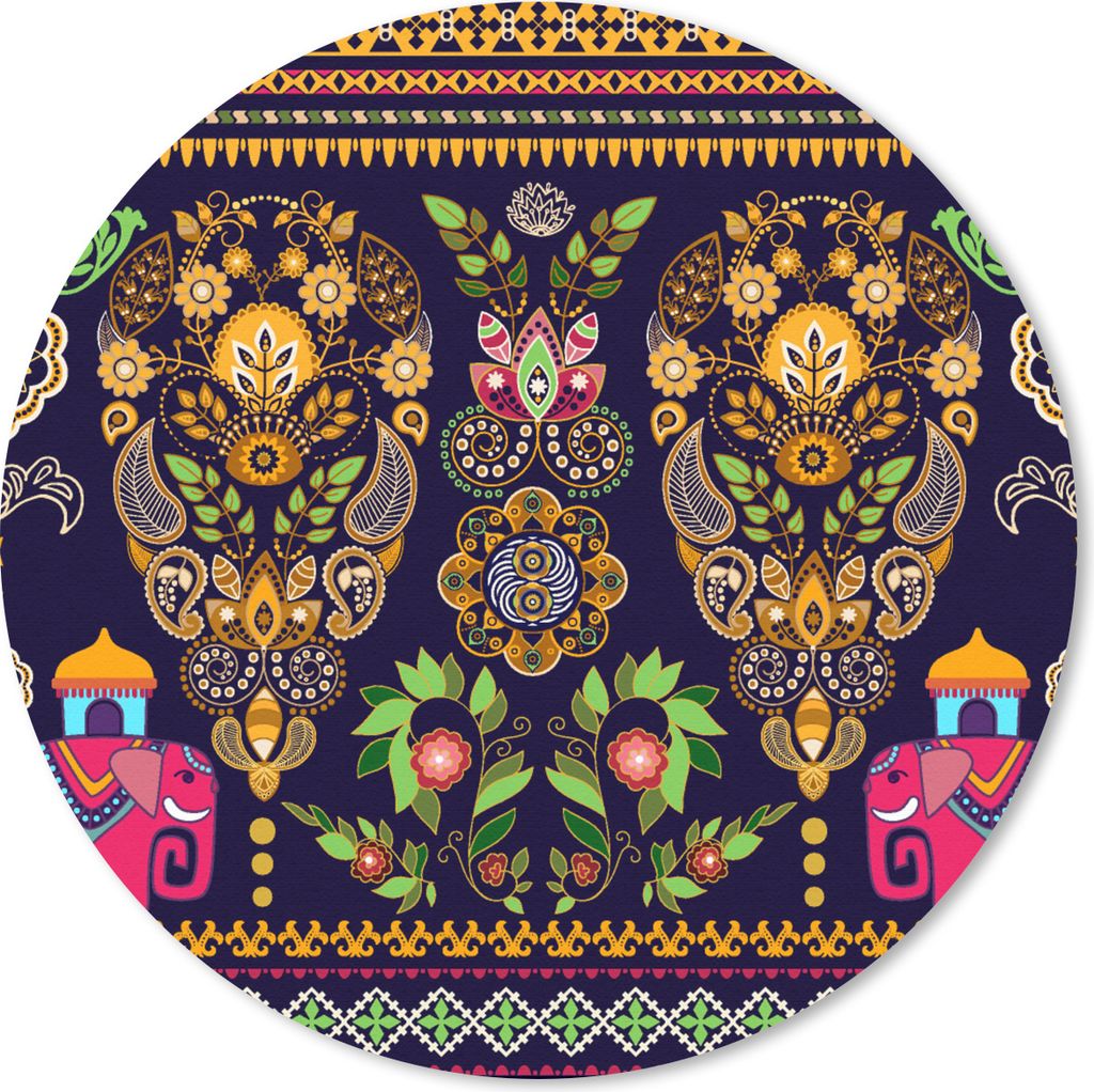 MuchoWow Mauspad Mousepad Muster - Elefant - Rosa 40x40 cm - Mousepads - Maus Mat - Pad - Mausunterlage - Schreibtisch Accessoires