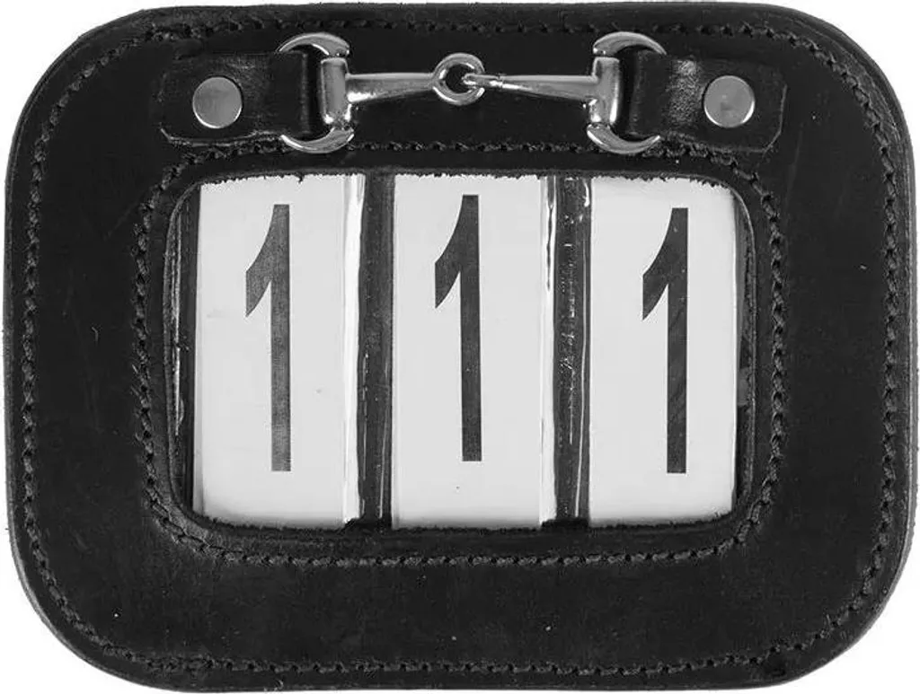 Porte-numéro en cuir Horka Noir One Size pour concours hippique