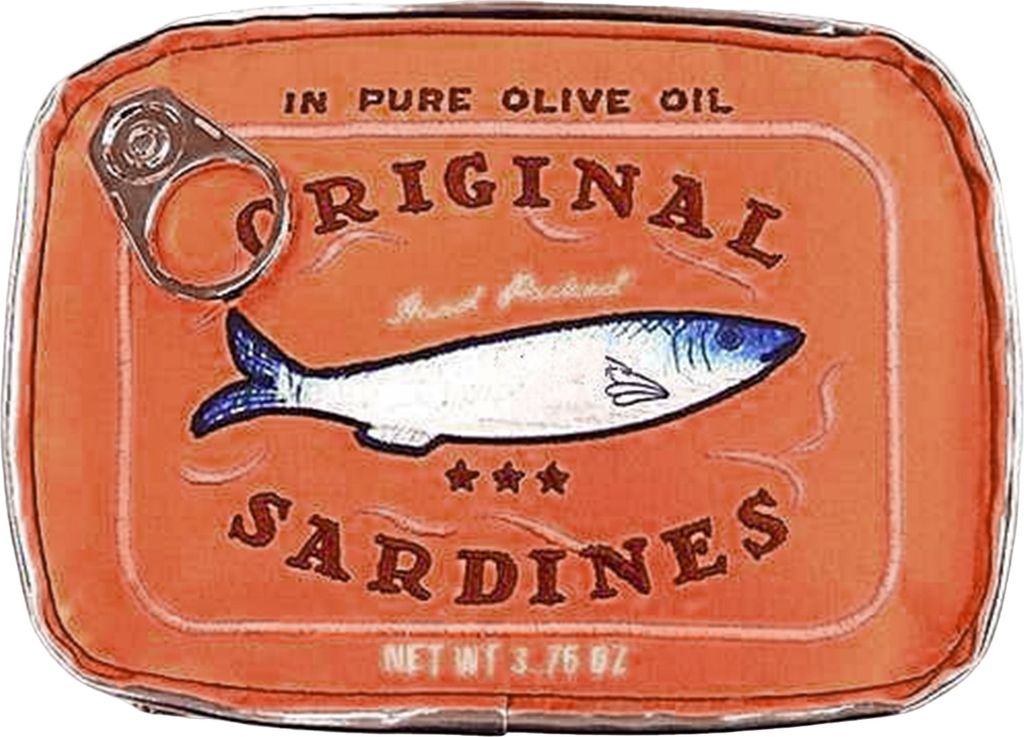Kosmetiktasche mit Sardinenkonserven, großes Produktbild 