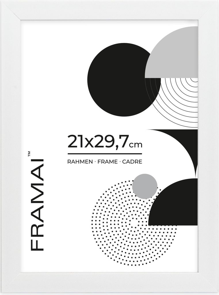 LUCA , Bilderrahmen Kunststoff, Modell Für, Acrylglasfront, Weiß, 21x29,7 cm, DIN A4