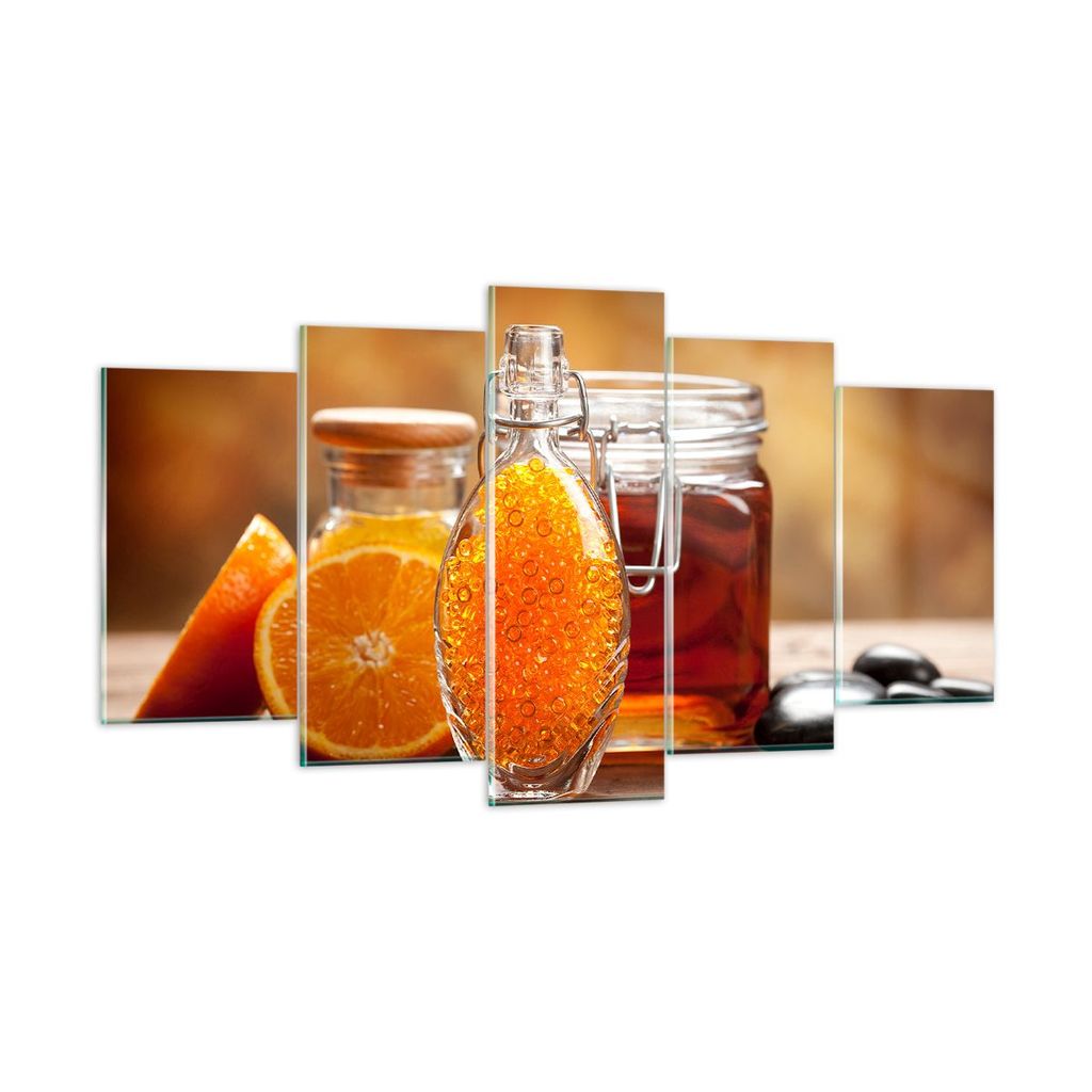 Bilder auf glas - Essen Honig Glas Vitamin - 160x85cm - Glasbilder - Wandbilder - Kunstdruck - zum Aufhängen bereit - Wanddekoration aus Glas - Gl...