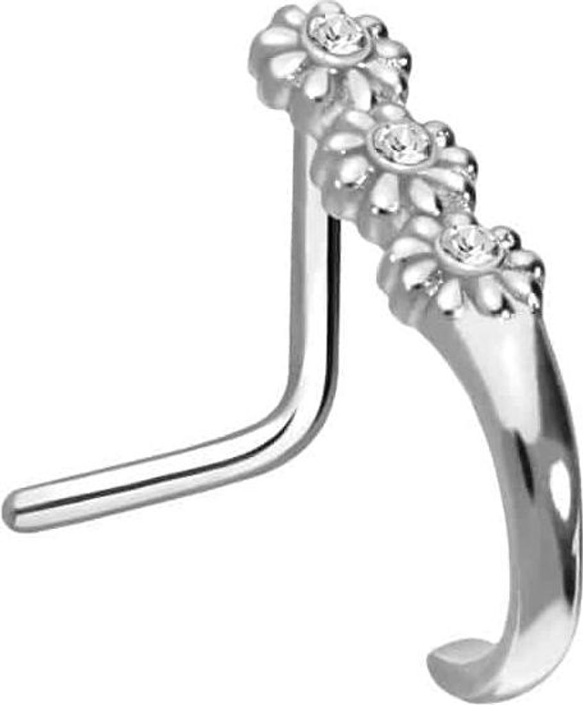 Nasenpiercing, Nasenstecker Chirurgenstahl Nasenstecker 3 KRISTALLBLUMEN