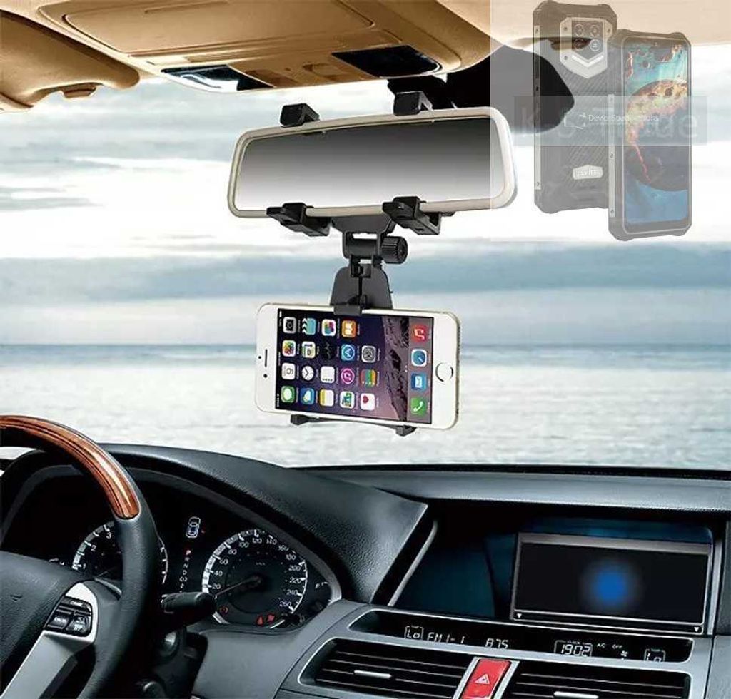 K-S-Trade Smartphone Halterung kompatibel mit Oukitel WP15S Rückspiegel Halterung schwarz Auto Halterung KFZ Halter