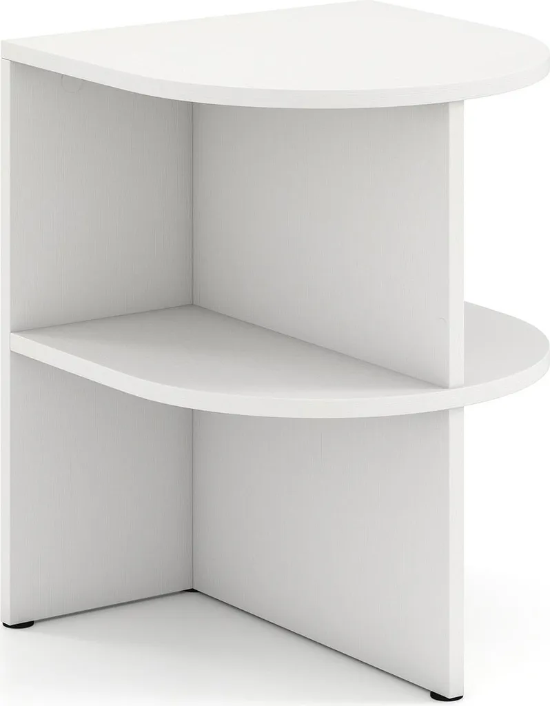 Console demi-lune et bout de canapé blanc à 2 niveaux pour salon