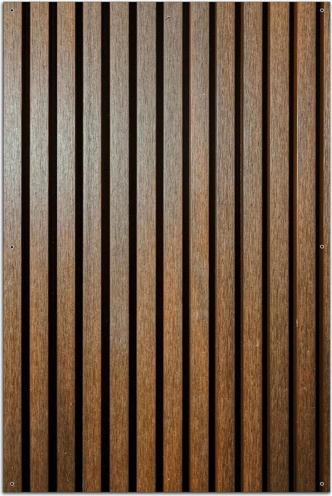 Wallario Outdoor-Poster für Garten oder Balkon, Motiv Holzlamellen in Braun, in ca. 61 x 91,50 cm