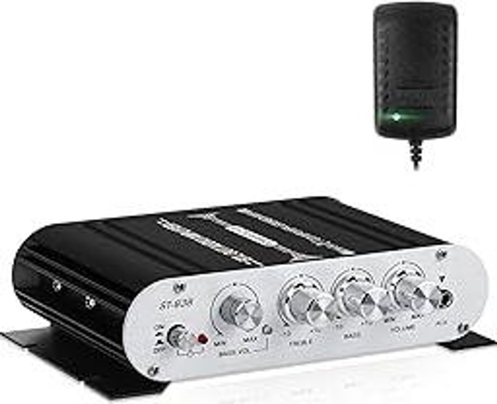 HiFi Audio Verstärker,2.1CH Stereo Verstärker,RMS 20Wx2+40W ST-838 mit Subwoofer Ausgang KlasseD Mini Digital Endstufe Empfänger mit AUX für Zu...