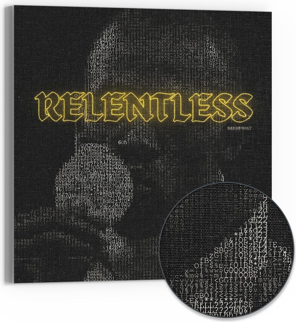 DEQOART Hybrid Leinwand Bild 30x30 cm 'Athletischer Wille' Wandbild Glas flach modern