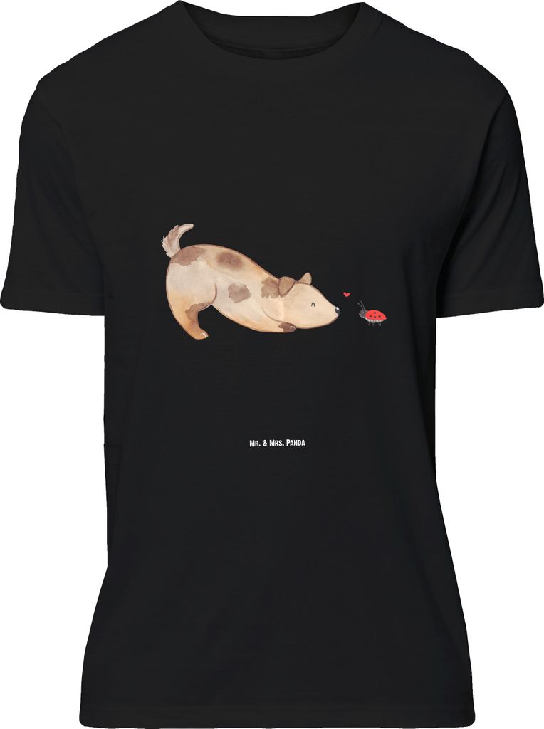 Mr. & Mrs. Panda Größe M T-Shirt Hund Marienkäfer - Schwarz - Geschenk, Mischling, Mischlinghund, Shirt, Tshirt, mit Spruch, Herren, Neugierig, ...