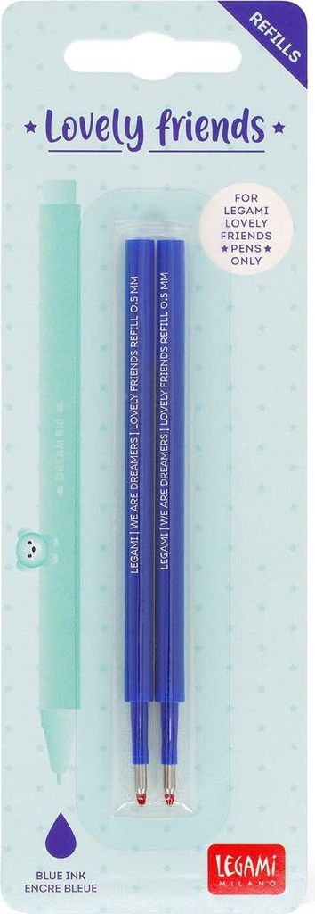 Legami Lovely Friends Ersatzminen für Gelschreiber, Blau, 2 Produktbild 