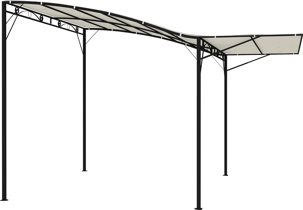 Pergola jardin Outsunny abri de terrasse crème pour repas d'été