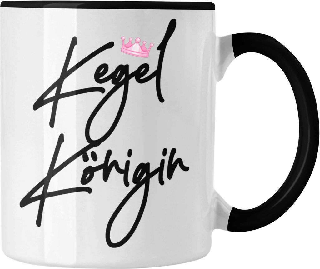 Trendation - Kegel Königin Tasse Geschenk Frauen Kegelklub (Schwarz)