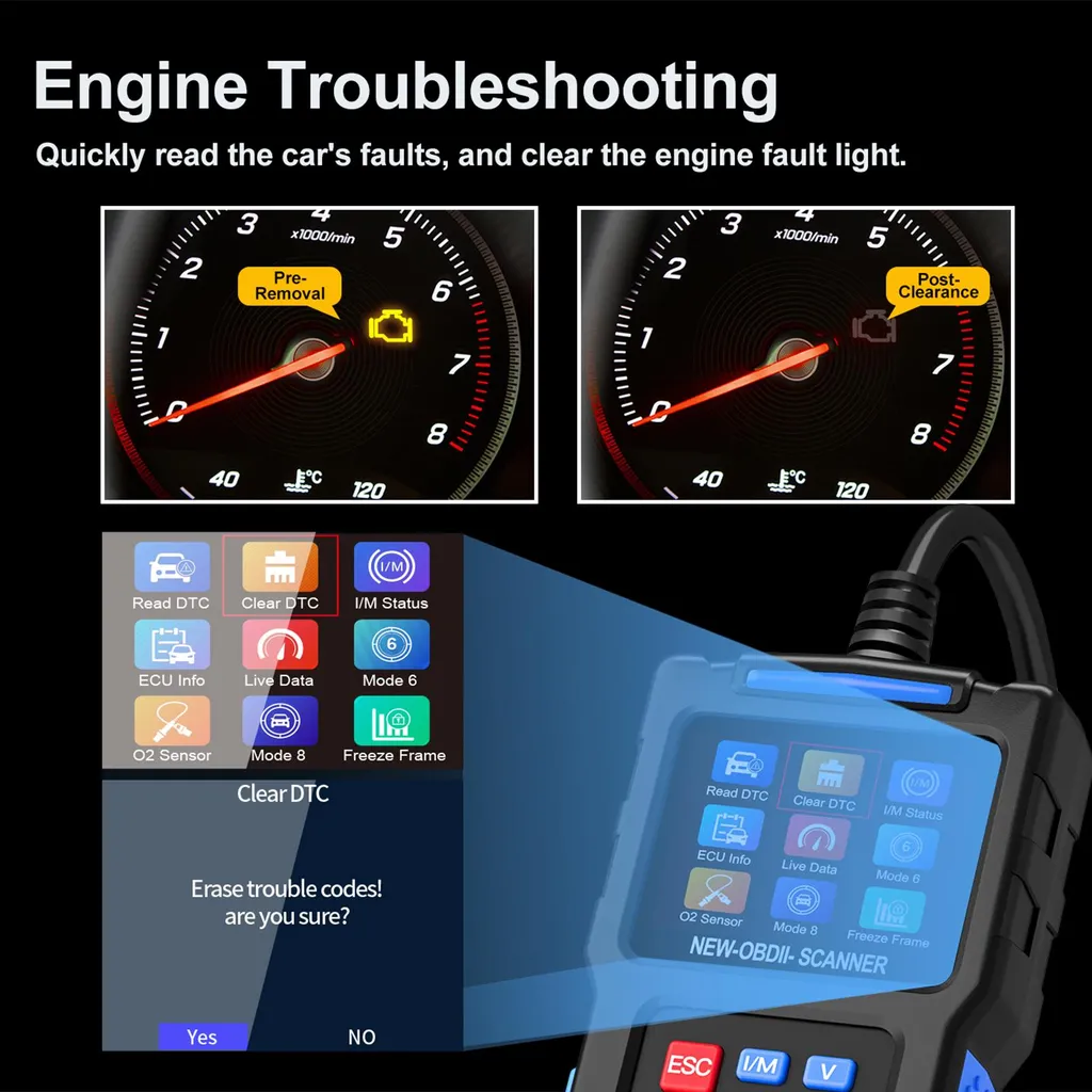 Lecteur de Code de Défaut Automobile OBD2 avec Diagnostic de Batterie - 4