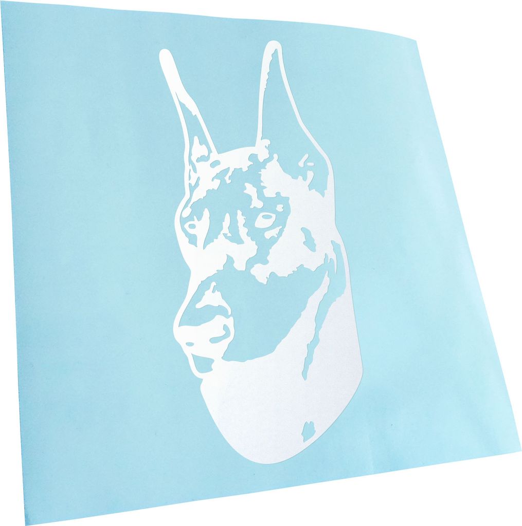 Kiwistar - Autoaufkleber - doberman pinscher Hund - Mattweiss - 40x18cm - Aufkleber für Auto, Laptop, Fahrrad, LKW, Motorrad mehrfarbig JDM Decal ...