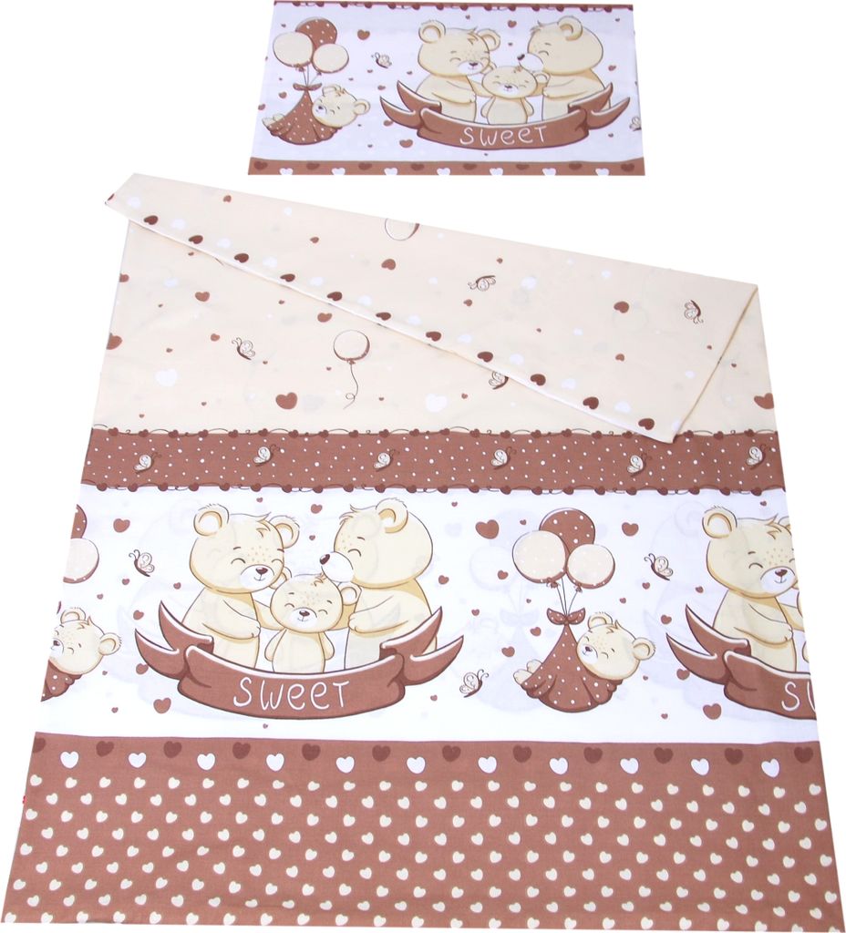 BABYLUX Kinderbettwäsche 2 Tlg. 90 x 120 cm Bettwäsche 136. Sweet Braun
