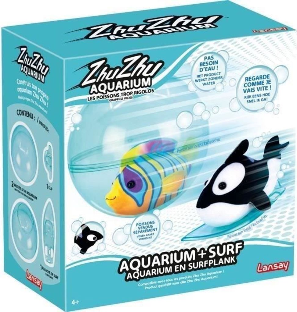 Zhu Zhu Aquarium Spielset, Miniatur Universum, mit Surfbrett, Lansay 51001, Kompatibel mit Zhu Zhu Aquarium