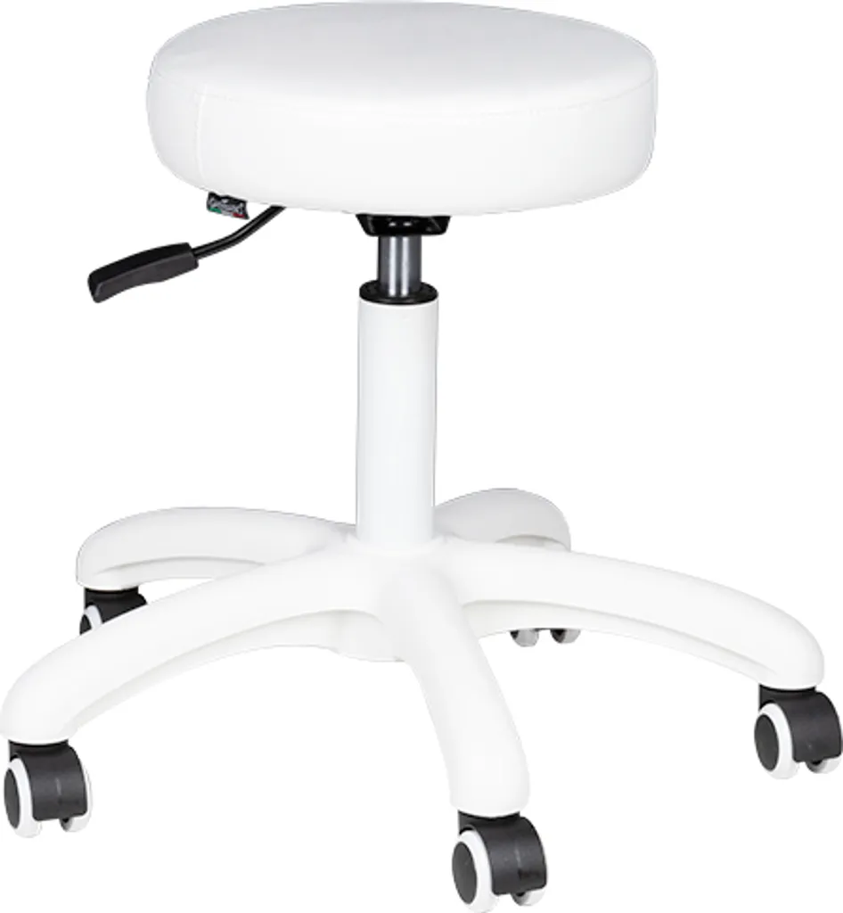 Tabouret cosmétique AM-303-2 blanc ergonomique pour soins et examens