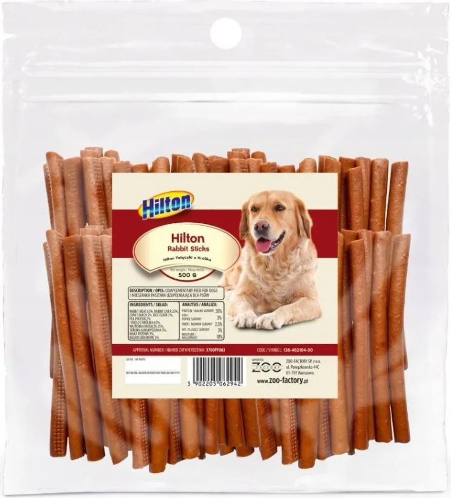Hilton Rabbit Sticks 500g | Il Premio Morbido per Cani Attivi