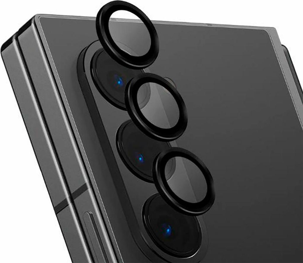 Uniq Optix Aluminium Linse gehärtetes Glas mit Applikator für Samsung Galaxy Z Fold 6 - Schwarz