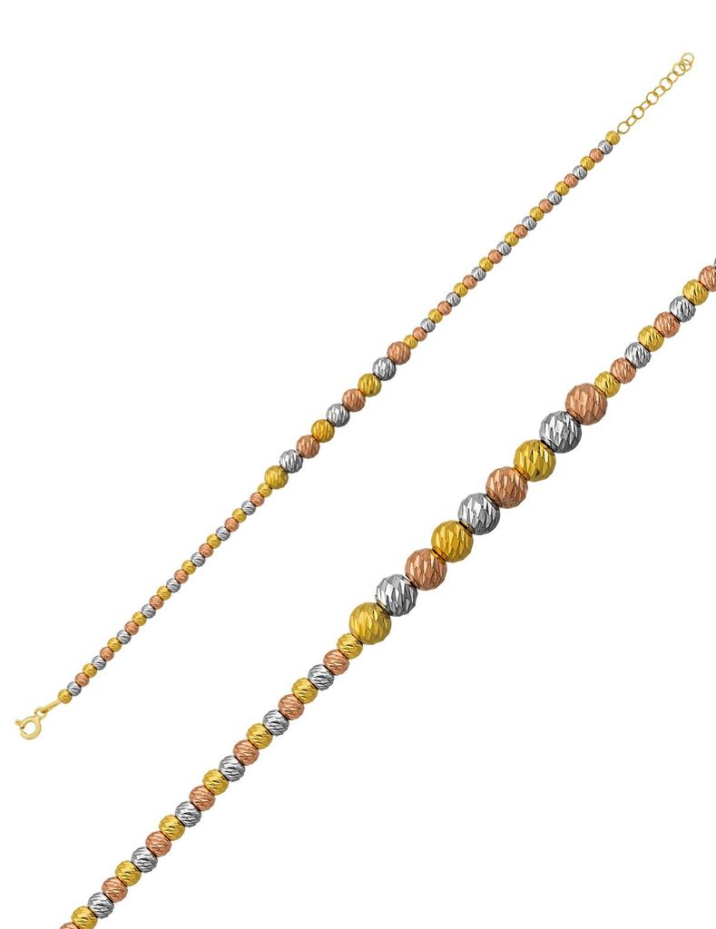 Dorika Kugelarmband aus 925 Sterling Silber für Damen mit Goldvergoldung