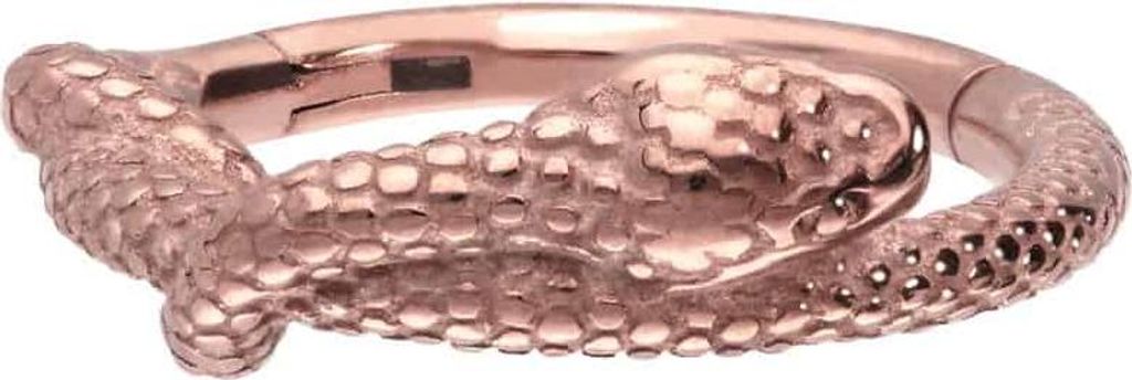 Ohrpiercing, Nasenpiercing, Septum Piercing Chirurgenstahl Segmentring Clicker SCHLANGE RoséGold Innendurchmesser: 8 mm