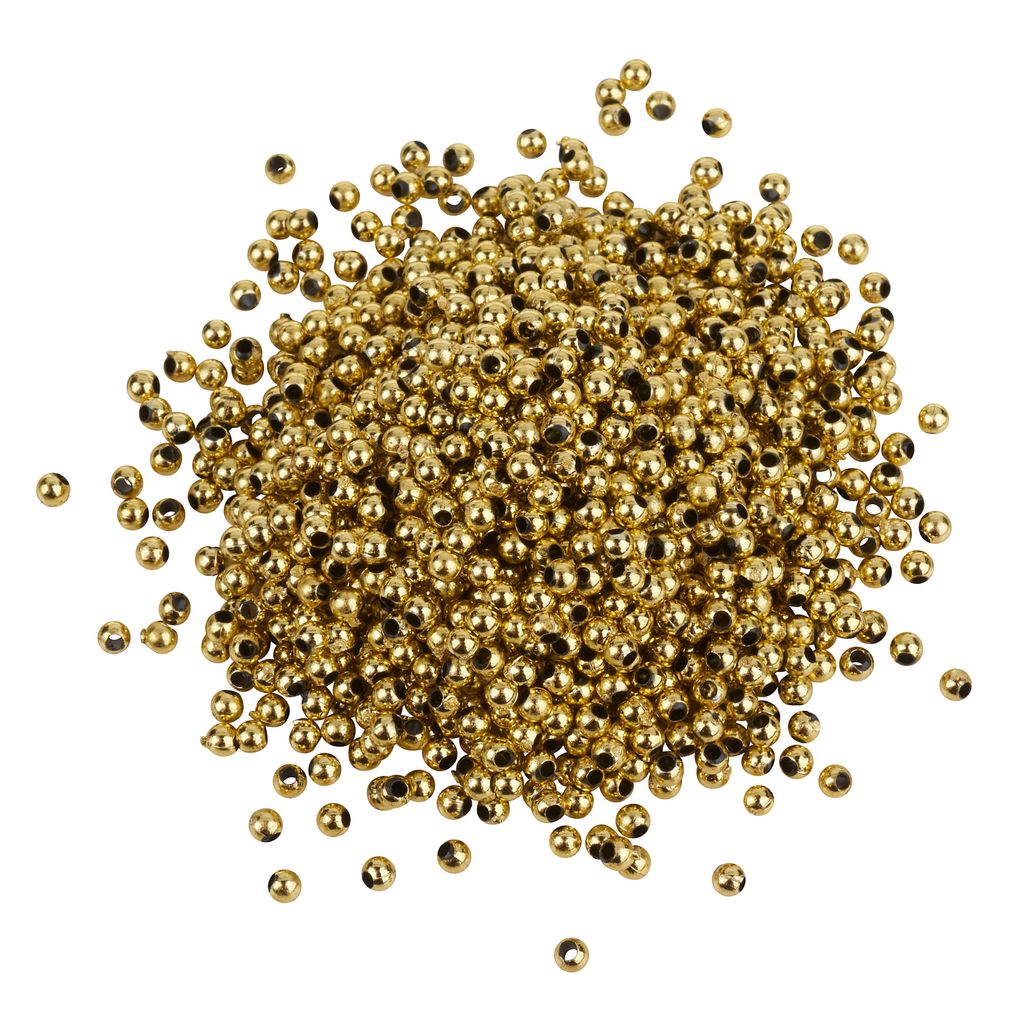 VBS XXL Wachsperlen 3 mm 1250 Stück Bastelperlen für Schmuck und Dekoration Gold