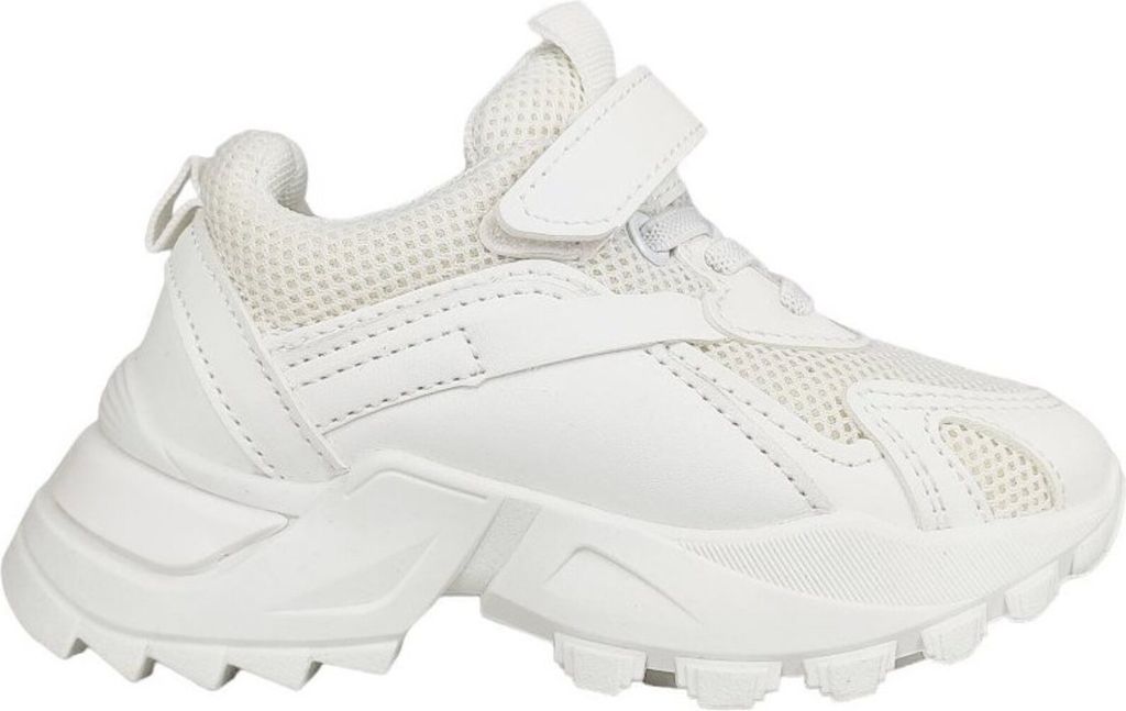 Kinder Klettverschluss Turnschuhe Freizeitschuh Sneaker Fos Weiß Gr.29