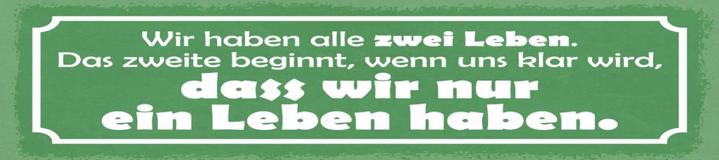 vianmo Blechschild 10x46 cm wir haben alle zwei Leben