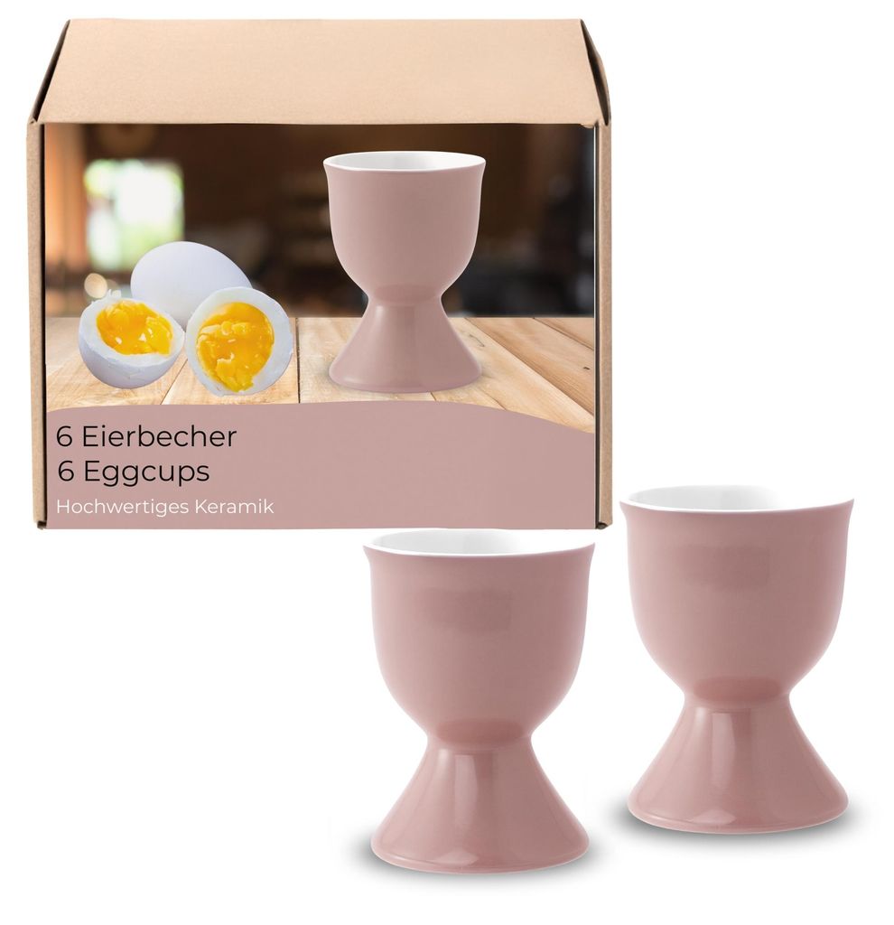 Set di 6 portauovo, Ø 5x7 cm, in Vetroceramica rosa Immagine del prodotto 