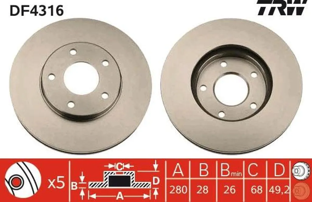 Supprimer les vibrations au freinage avec le disque TRW DF4316 Nissan