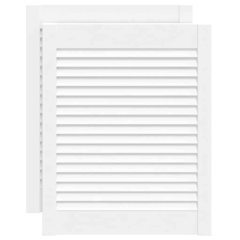 Set 2 Ante Persiana in Legno Bianco 61,5x49,4 cm per Arredo Interno - 1