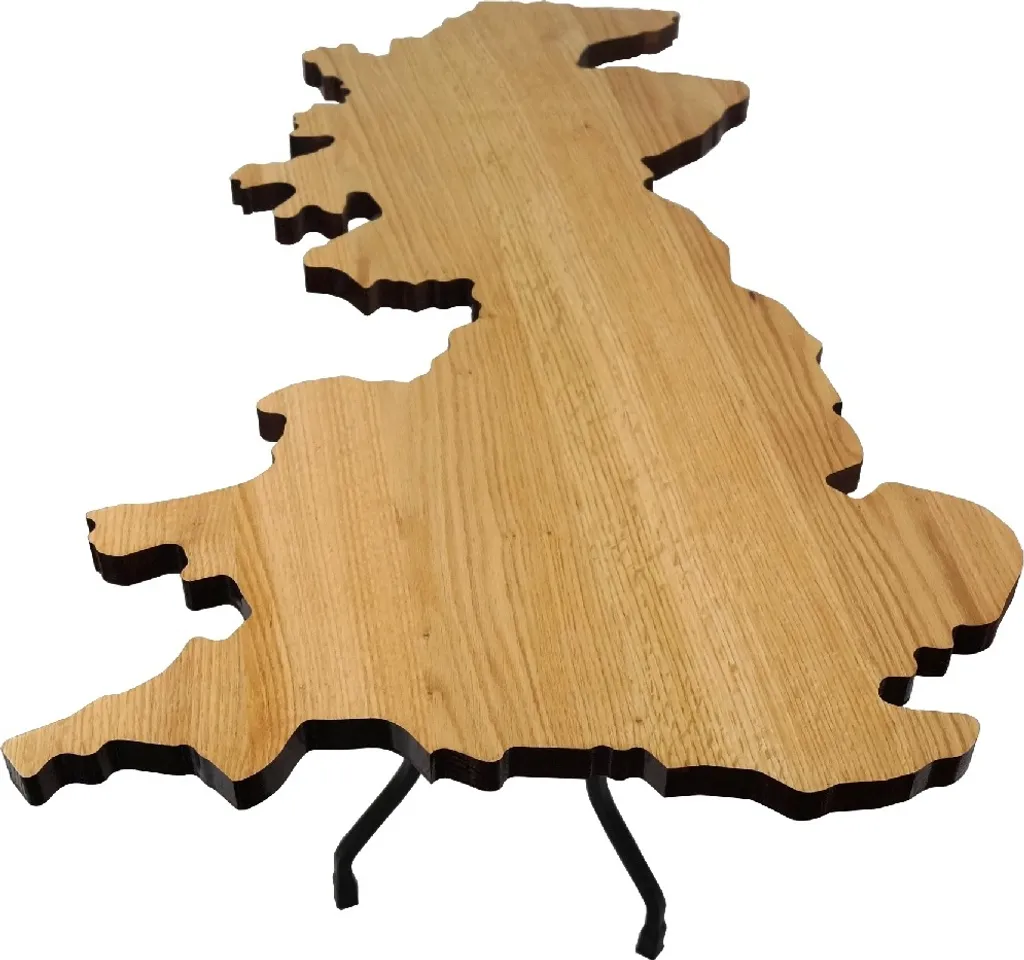 Tavolino in legno di quercia, forma UK, design elegante per il soggiorno