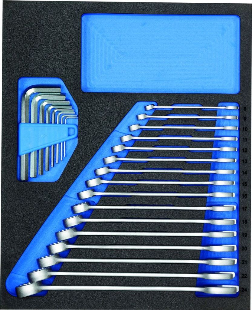 GEDORE TS CT2-7 Ring-Maulschlüssel-Satz in 2/4 Check-Tool-Modul, 2957213