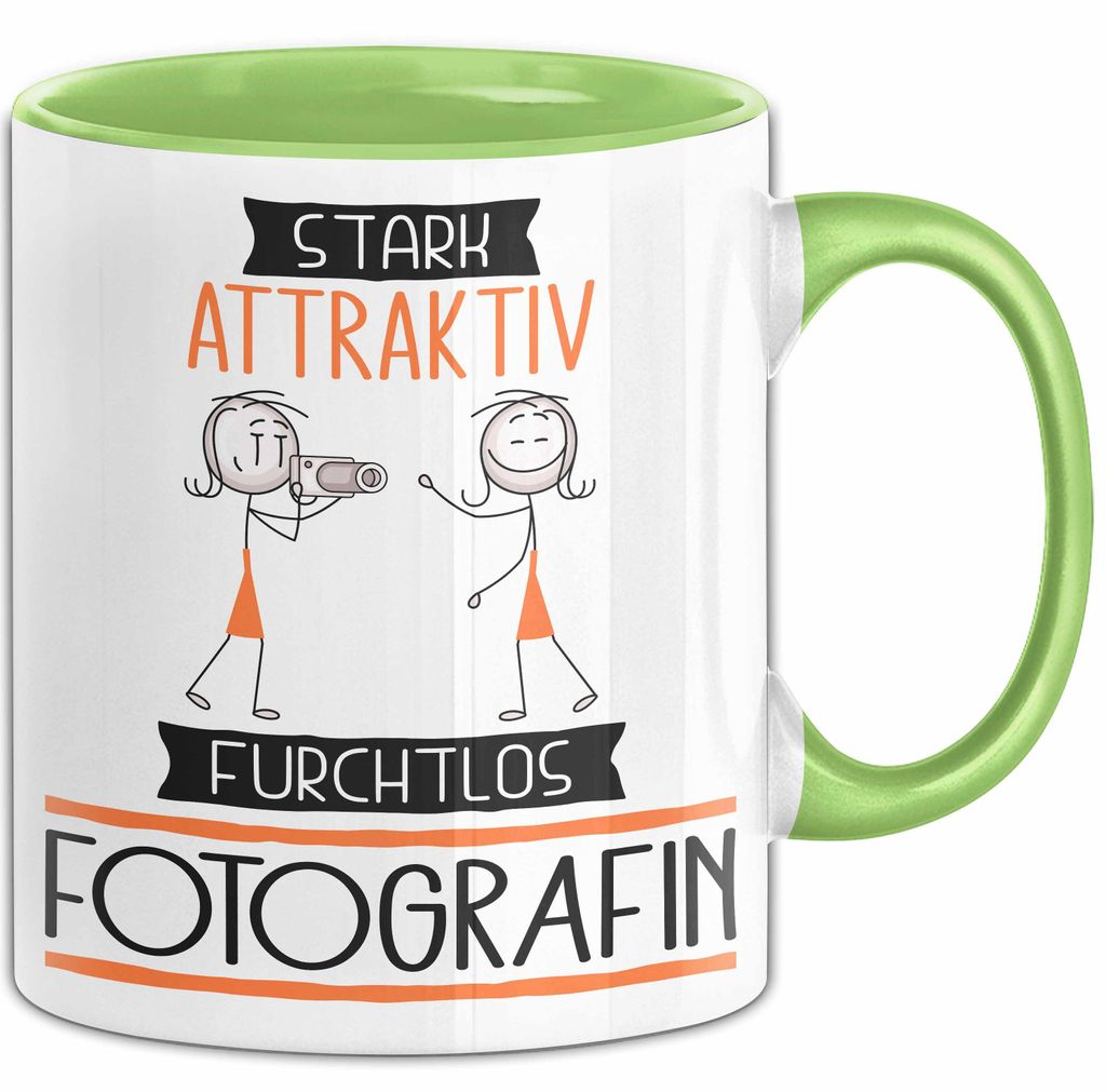 Fotografin Tasse Geschenk Becher Stark Attraktiv Furchtlos Fotografin Lustige Geschenkidee (Grün)