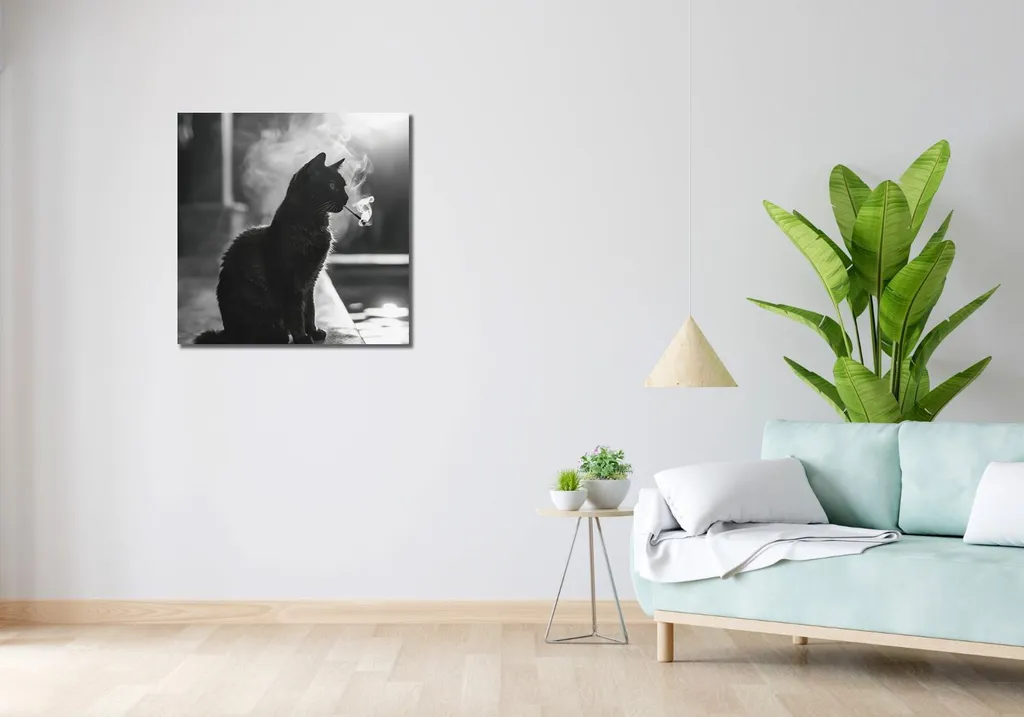 Image Pause Chat 70 x 70 cm : Impression Haute Qualité Grand Format - 2