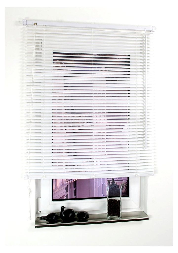 PVC Jalousie Weiß - Breite 40 bis 180 cm - Höhe 160/220 cm - Tür Fenster Rollo Kunststoff Jalousette