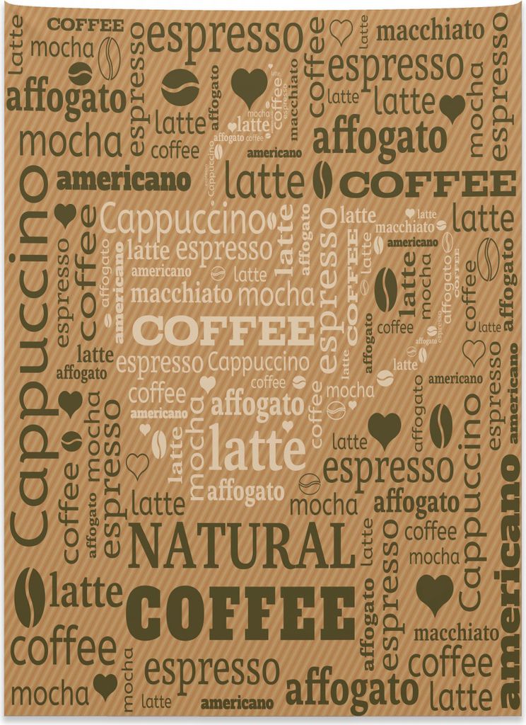 Abakuhaus Hellbraun Wandteppich, Heißes Kaffee-Getränk aus Weiches Mikrofaser Stoff Kein Verblassen Klare Farben Waschbar, 110 x 150 cm, Hellbraun
