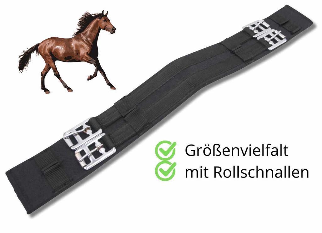COTTAGE CRAFT Airflow Dressur Kurzgurt Sattelgurt aus Baumwolle 014/01 in Schwarz & 45