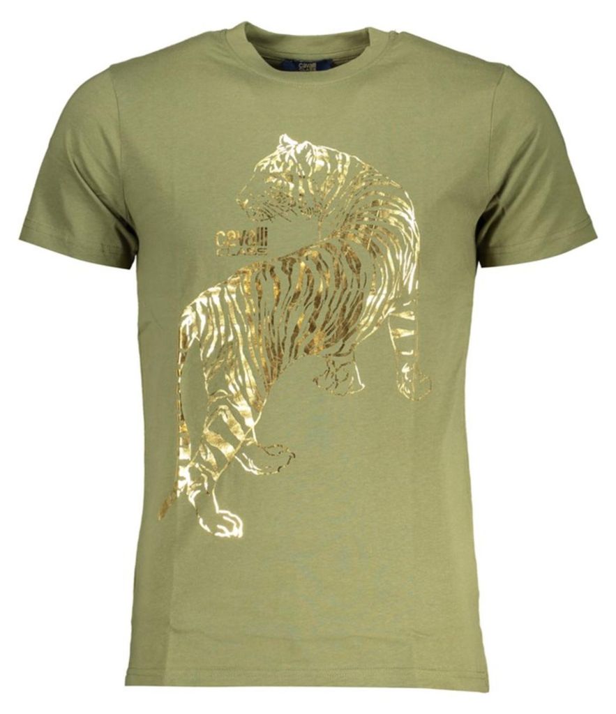 Cavalli Class Tiger T-Shirt Olivgrün : Größe - M Größe: M