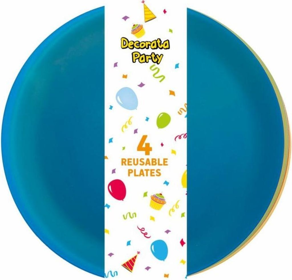 Wiederverwendbare Plastikteller Farbe 20 5cm 4St